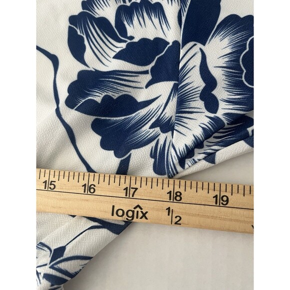 NWT boohoo Blue Floral Print Tie Waist Midi Dress Cocktail Party Wedding Event 8 - Picture 13 of 13